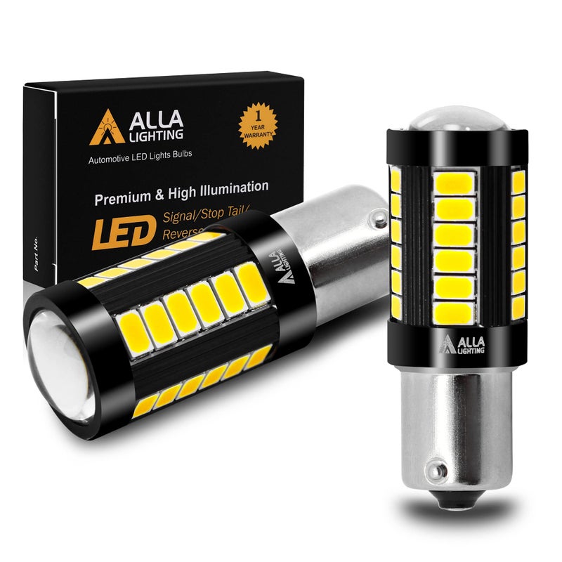 Alla Lighting 2800lm BA15S 1156 LED Bulbs, White Back-up Reverse/Signal/Brake/Tail/DRL Lights 7506 P21W 1141 3497 1003 1073 199 2396 93 97 6000K Xenon Super Bright 12V 5730 33-SMD Upgrade - Image 1